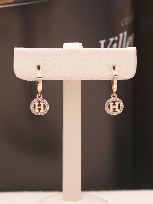 14K 18K 힌드 H 큐빅써클 귀걸이