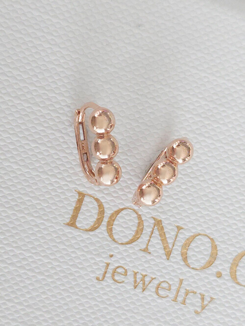 14K 18K 라인 쓰리볼 귀걸이