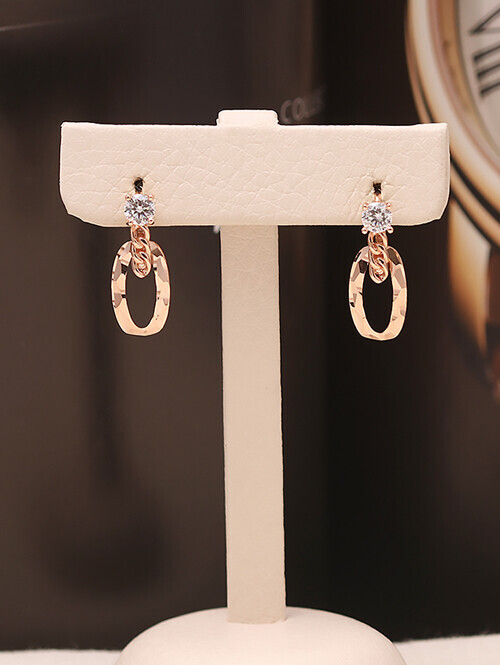 14K 18K 무스 컷팅라운드 더블체인 귀걸이