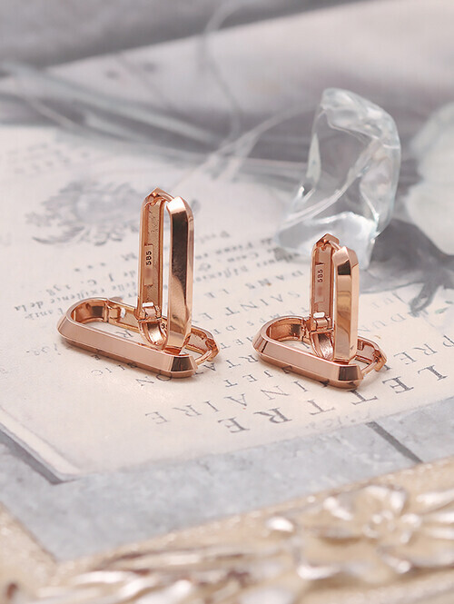 14K 18K 론델 라운드 심플컷팅 링귀걸이 (소,중 사이즈)