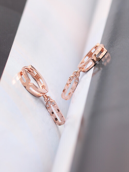 14K 18K 올디 클립컷팅 미니드롭 귀걸이