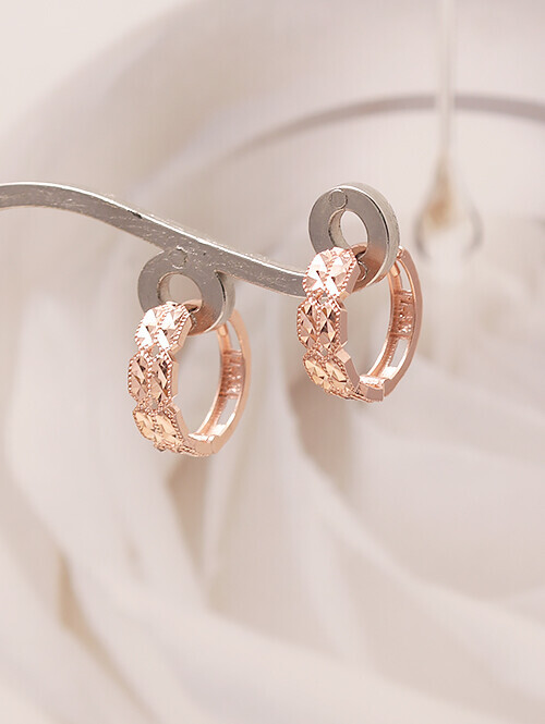 14K 18K 지바니 두줄육각 컷팅 링귀걸이