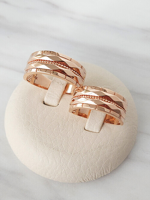 14K 18K 에드비아 캐주얼 컷팅 레이어드 커플링