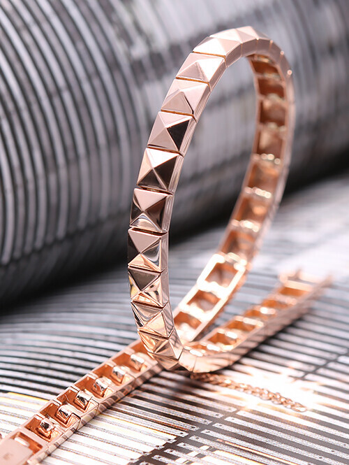 14K 18K 유니크 사각 팔찌