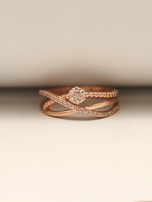 14K 18K 로맨틱 플라워 애끼링