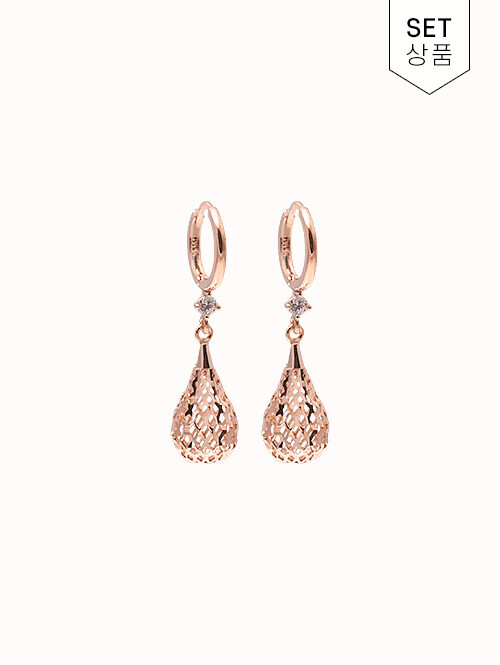 14K 18K 에드리스 메쉬 티어스 드롭 귀걸이