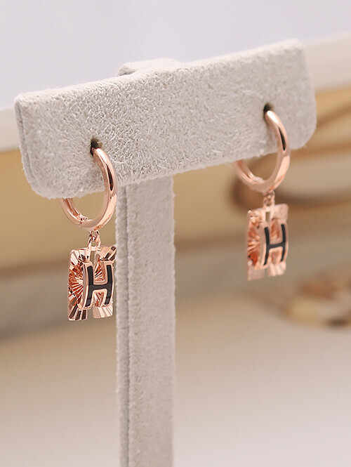 14K 18K 넬카 플리츠컷팅 H 에폭시 귀걸이