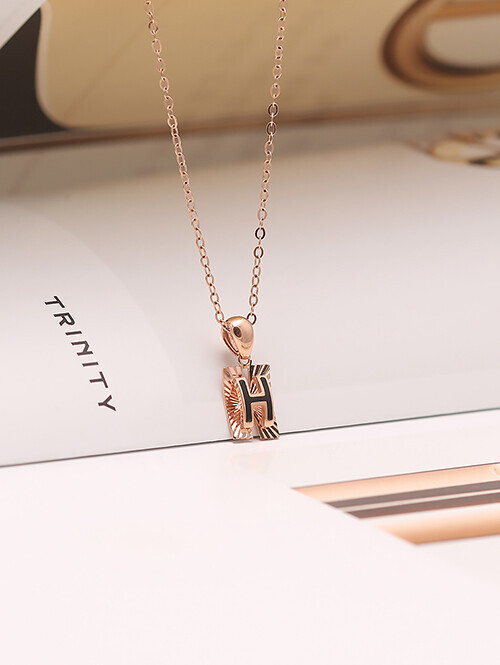 14K 18K 넬카 플리츠컷팅 H 에폭시 펜던트 (체인별도상품)