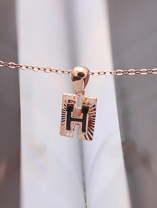 14K 18K 넬카 플리츠컷팅 H 에폭시 펜던트 (체인별도상품)