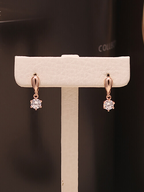 14K 18K 다니아 물방울 로우드롭 큐빅 귀걸이