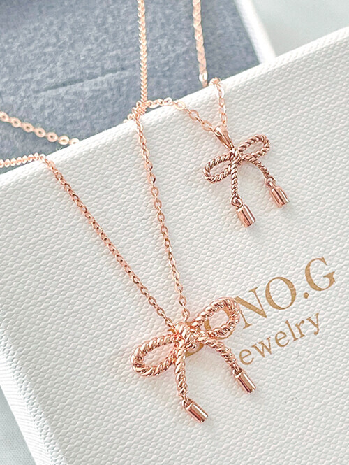 14K 18K 미니 젤리나 로프 리본 펜던트 (체인별도상품)