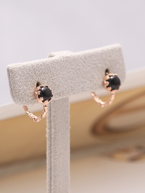 14K 18K 블랙스완 오닉스볼 귀걸이