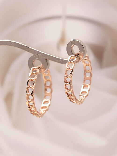 14K 18K 캐주얼 빅 체인 링귀걸이