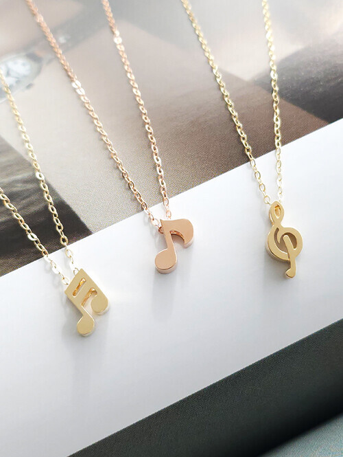 14K 뮤제 음표 목걸이 3종(높은음자리표/8분음표/16분음표)