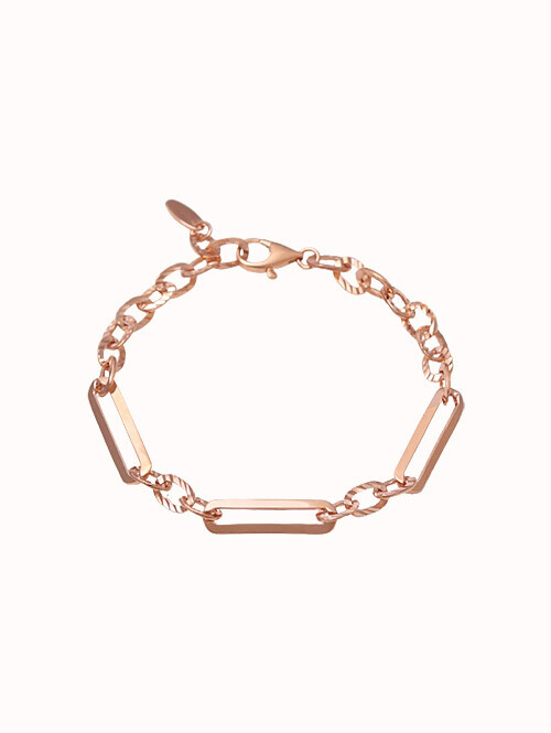 14K 18K 포라드 컷팅 믹스 클립 팔찌