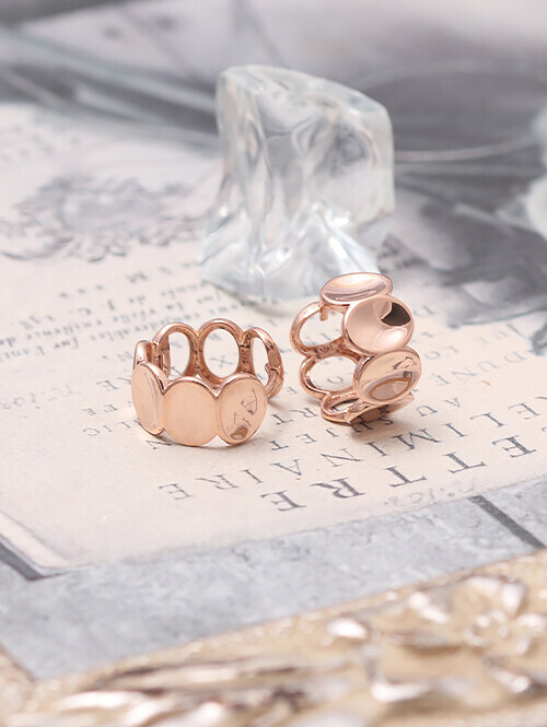 14K 18K 미러링 라운드써클 유니크 링귀걸이