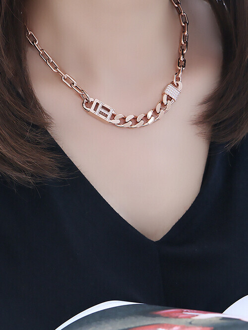 14K 18K 루체테 H 볼드체인 목걸이