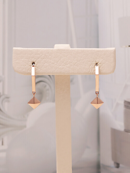 14K 18K 밀렌 사각찡 피라미드 딸랑이 귀걸이