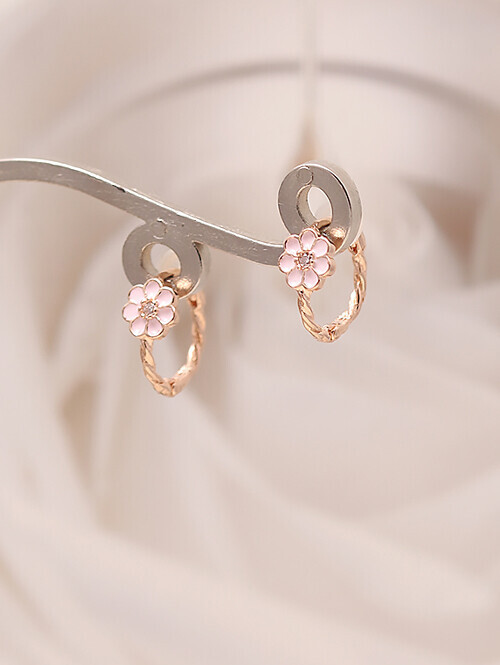 14K 18K 체리블라썸 벚꽃 에폭시 귀걸이