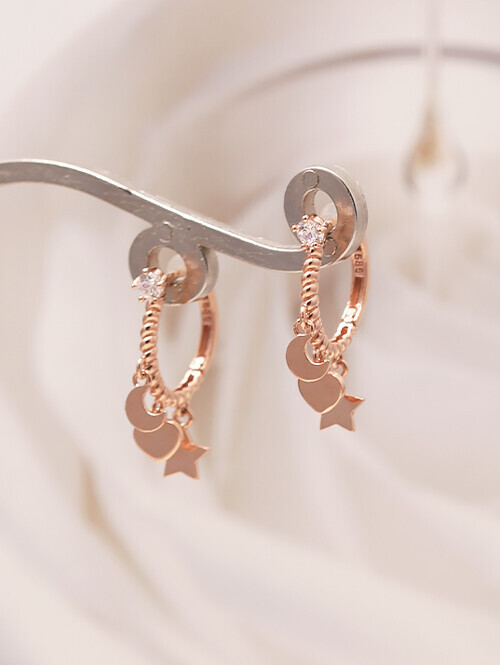 14K 18K 드리밍 모빌 도형 딸랑이 귀걸이