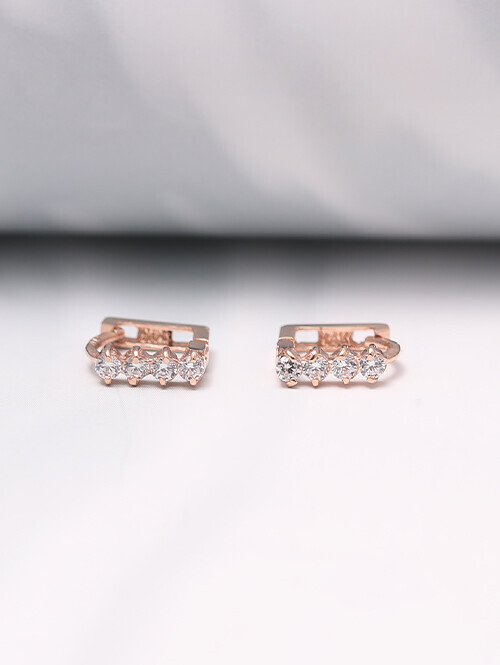 14K 18K 세로큐빅 귀걸이