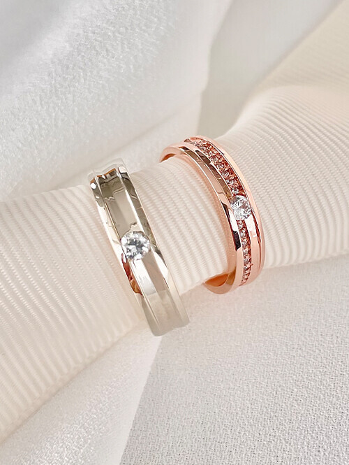 14K 18K 어웨이즈 심플 웨딩 커플링