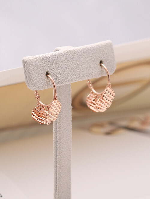 14K 18K 찰랑 탬버린 컷팅써클 링귀걸이