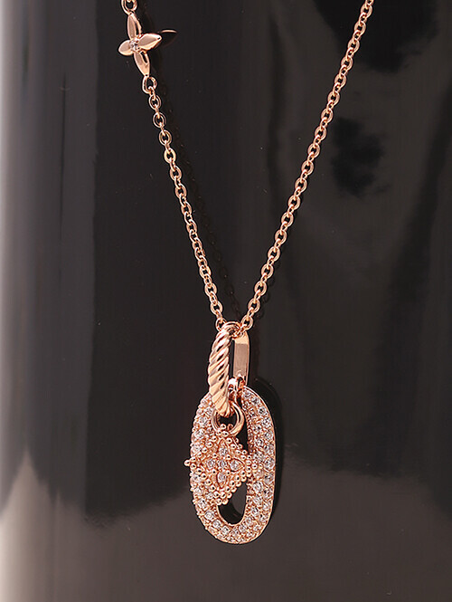 14K 18K 디뮤얼 플라워 큐빅라운드 목걸이