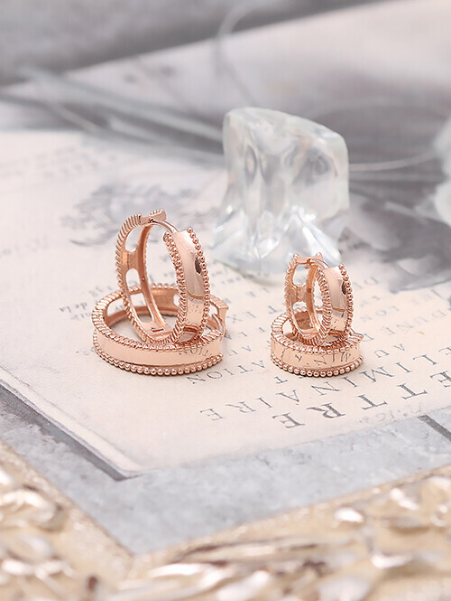 14K 18K 뮤이 평민자 엠보 링귀걸이 (소,대사이즈)