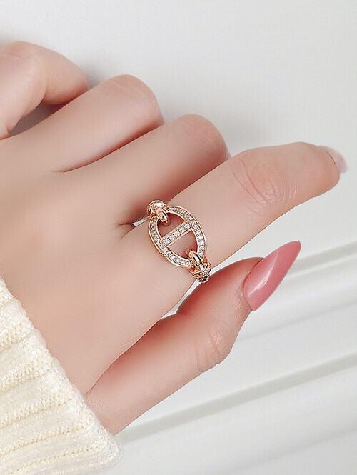 14K 18K 테드가 버클 큐빅 로프반지