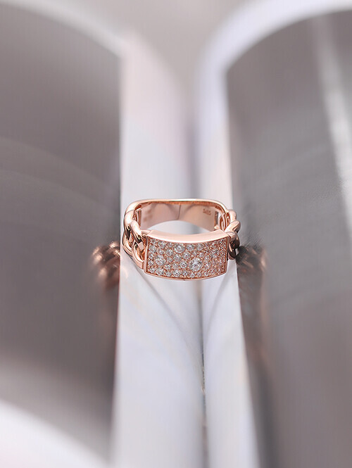 14K 18K 타비사 스퀘어 볼드큐빅 반지