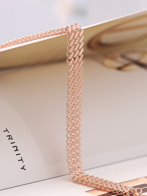 14K 18K 메쉬 레이스 세줄 팔찌