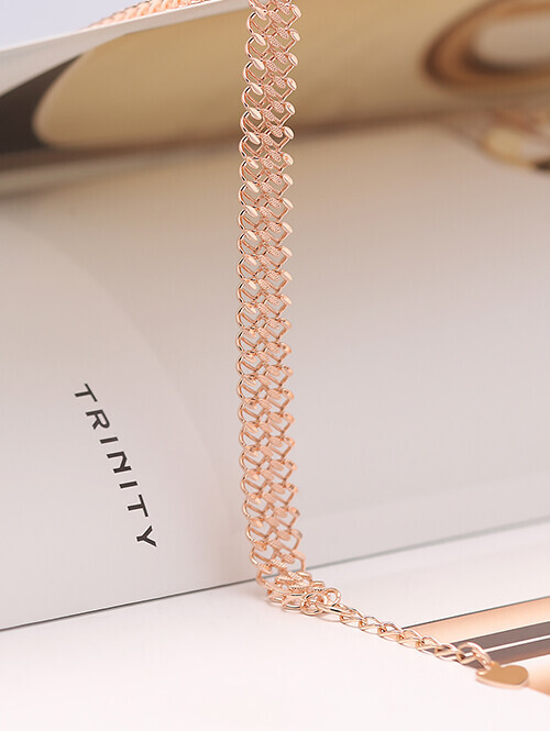 14K 18K 믹스컷팅 찰랑 레이스 두줄 체인팔찌