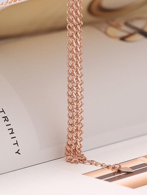 14K 18K 넷트 리프 레이스 세줄 체인 팔찌