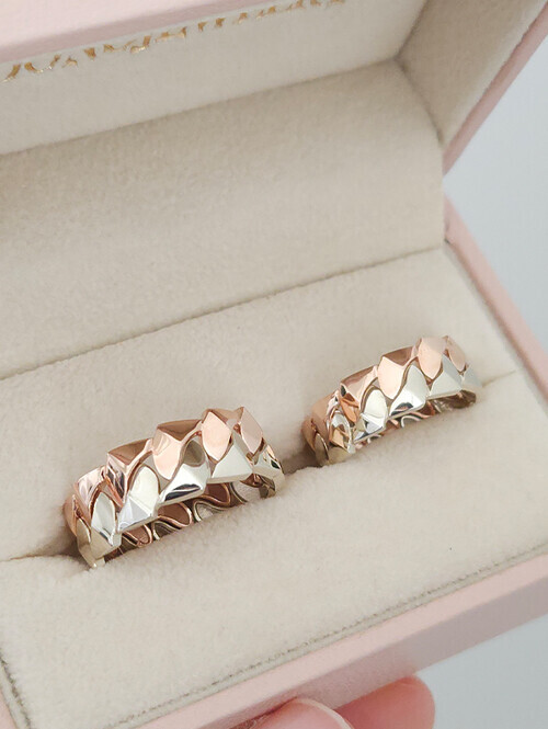 14K 18K 메모리아 볼드 투톤 각체인 커플링