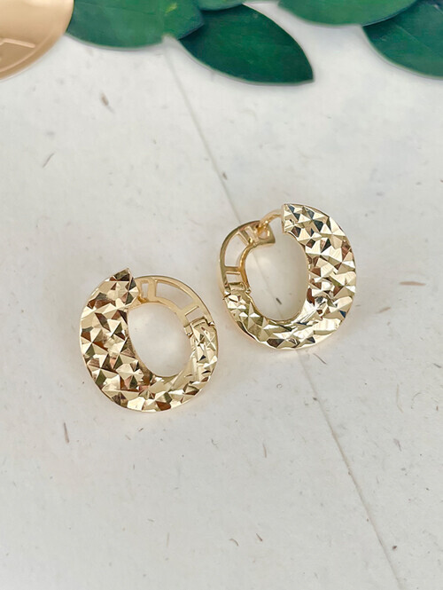 14K 샤프란 컷팅 귀걸이