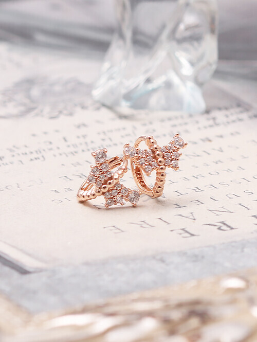 14K 18K 프렌티 큐빅 나비 귀걸이