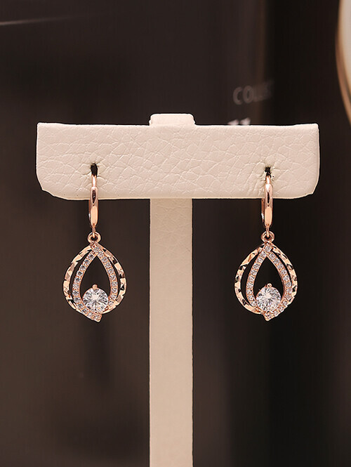 14K 18K 아링디 컷팅큐빅 티어스 귀걸이