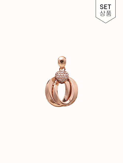 14K 18K 리먼 더블 볼륨써클 큐빅 펜던트 (체인별도상품)