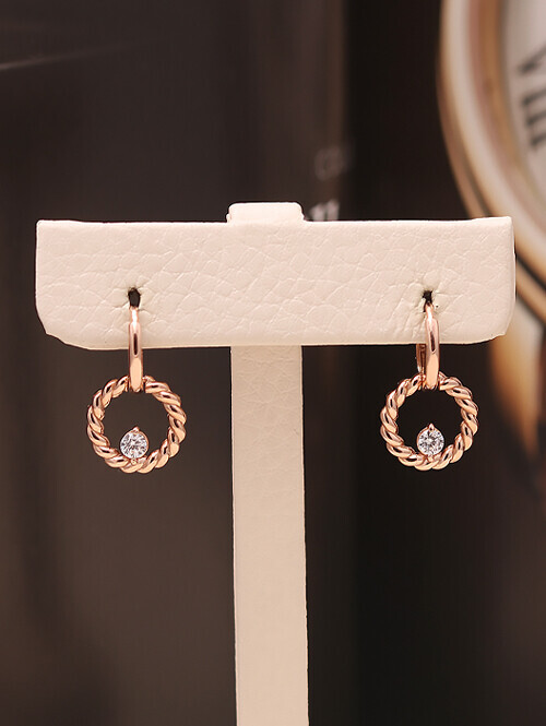 14K 18K 나츠 로프 꼬임 써클 귀걸이