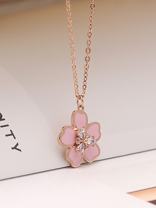 14K 18K 벚꽃 블라썸 에폭시 플라워 목걸이