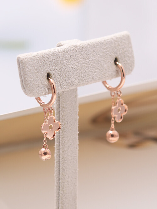 14K 18K 샌디 미니플라워 볼 드롭귀걸이