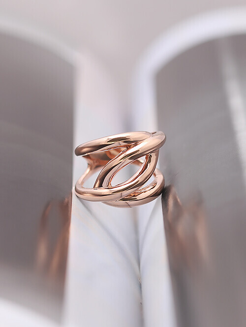 14K 18K 와일드 웨이브 볼륨꼬임 반지