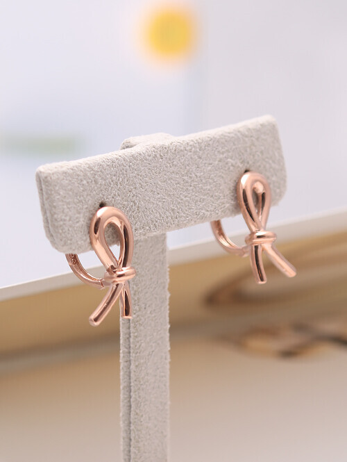 14K 18K 숏 매듭 리본 귀걸이