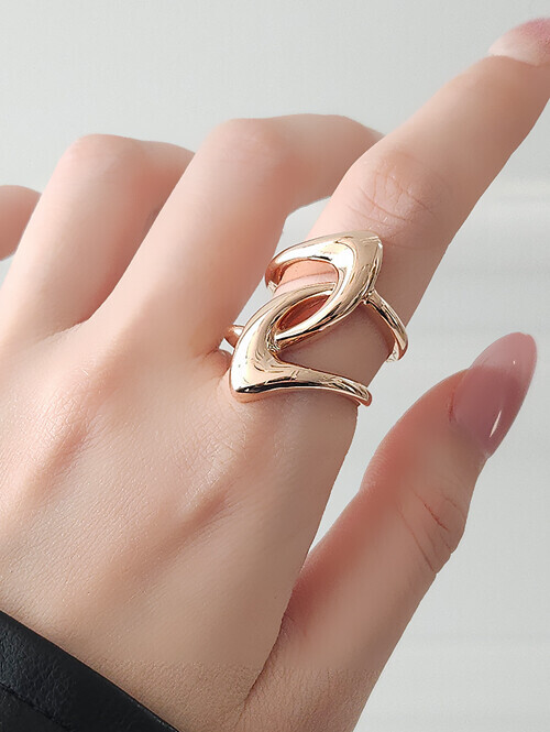 14K 18K 멜릭 크로스 볼드꼬임 반지