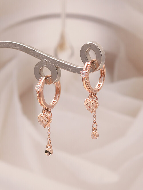 14K 18K 론니 하트포인트 미니드롭 귀걸이