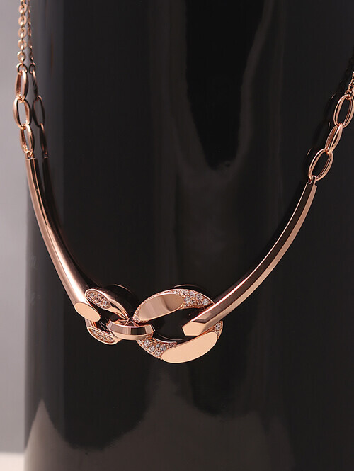 14K 18K 마샬렌 볼드 더블체인 스틱목걸이