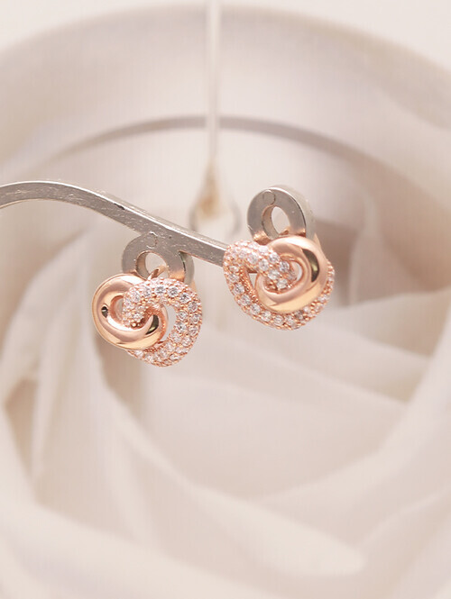 14K 18K 롤디 더블링 볼드 꼬임하트 귀걸이