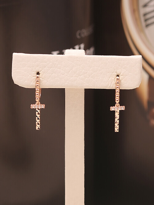 14K 18K 세링 가로세로 더블스틱 귀걸이