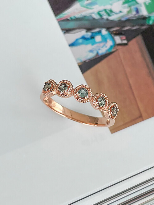 14K 18K 엔틱써클 그린투어멀린 큐빅반지